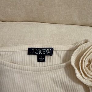 J. Crew Off-White Ribbed Knit Top